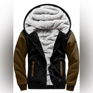 Men's Pullover Winter Workout Fleece Hoodie Jackets Full Zip Wool WarmThickCoats